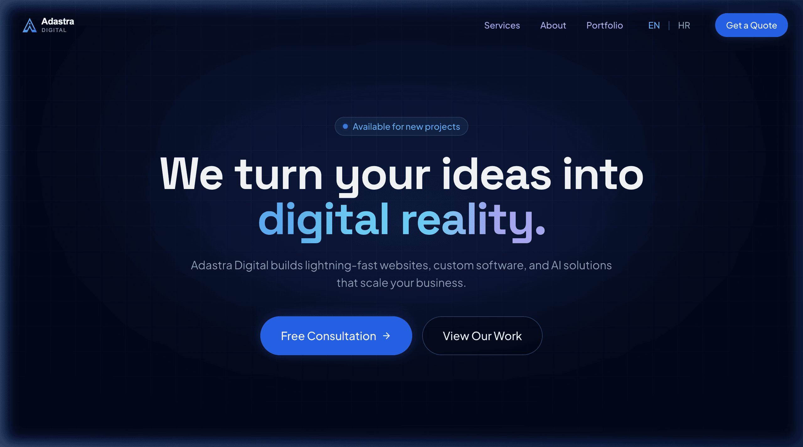Adastra Digital Agency Website